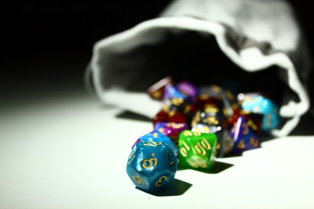 A bag of dice.